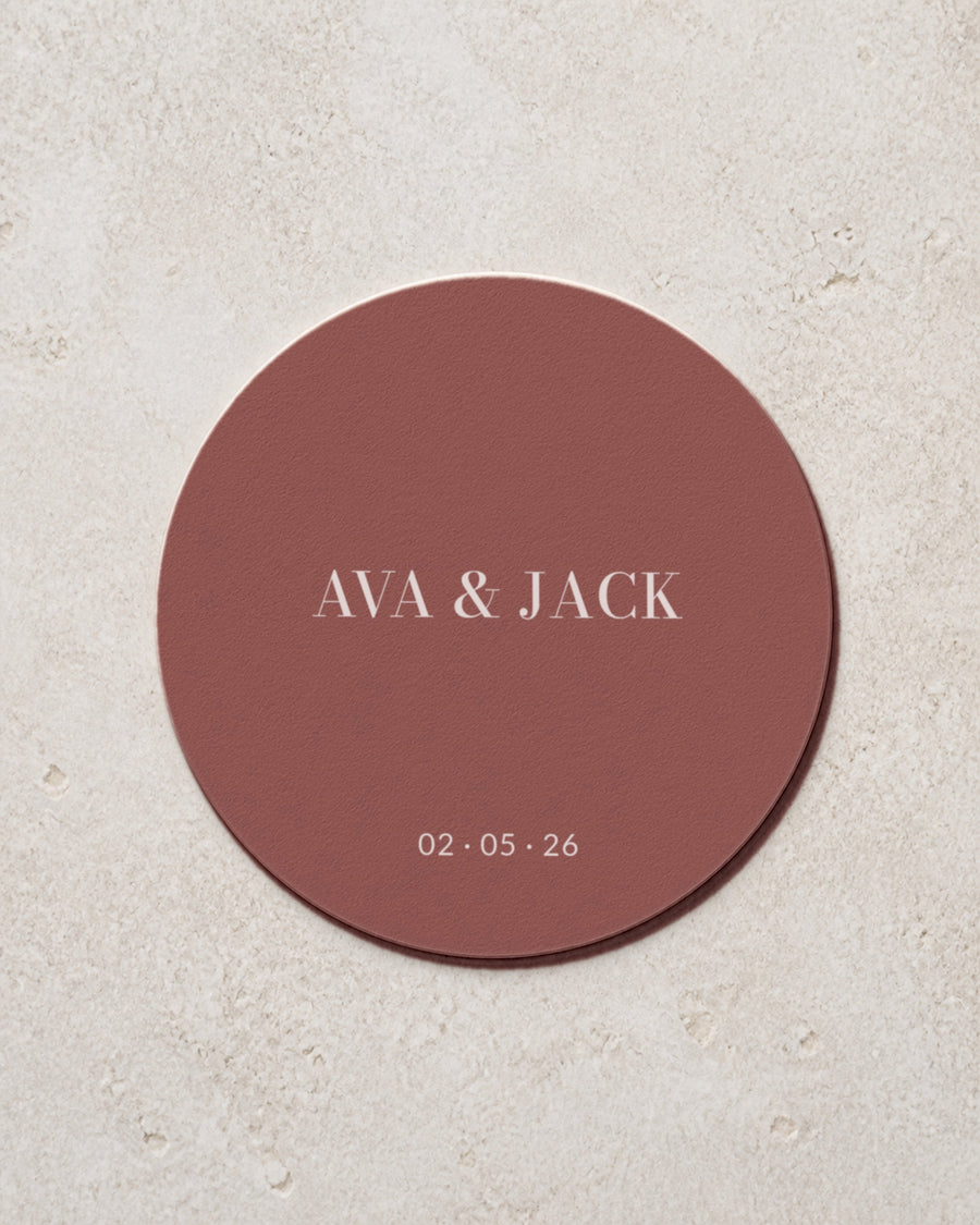 Marble coaster in Burgundy