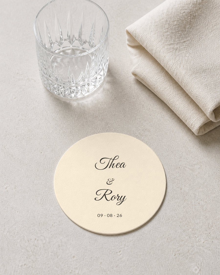Fig ivory coaster at a place setting