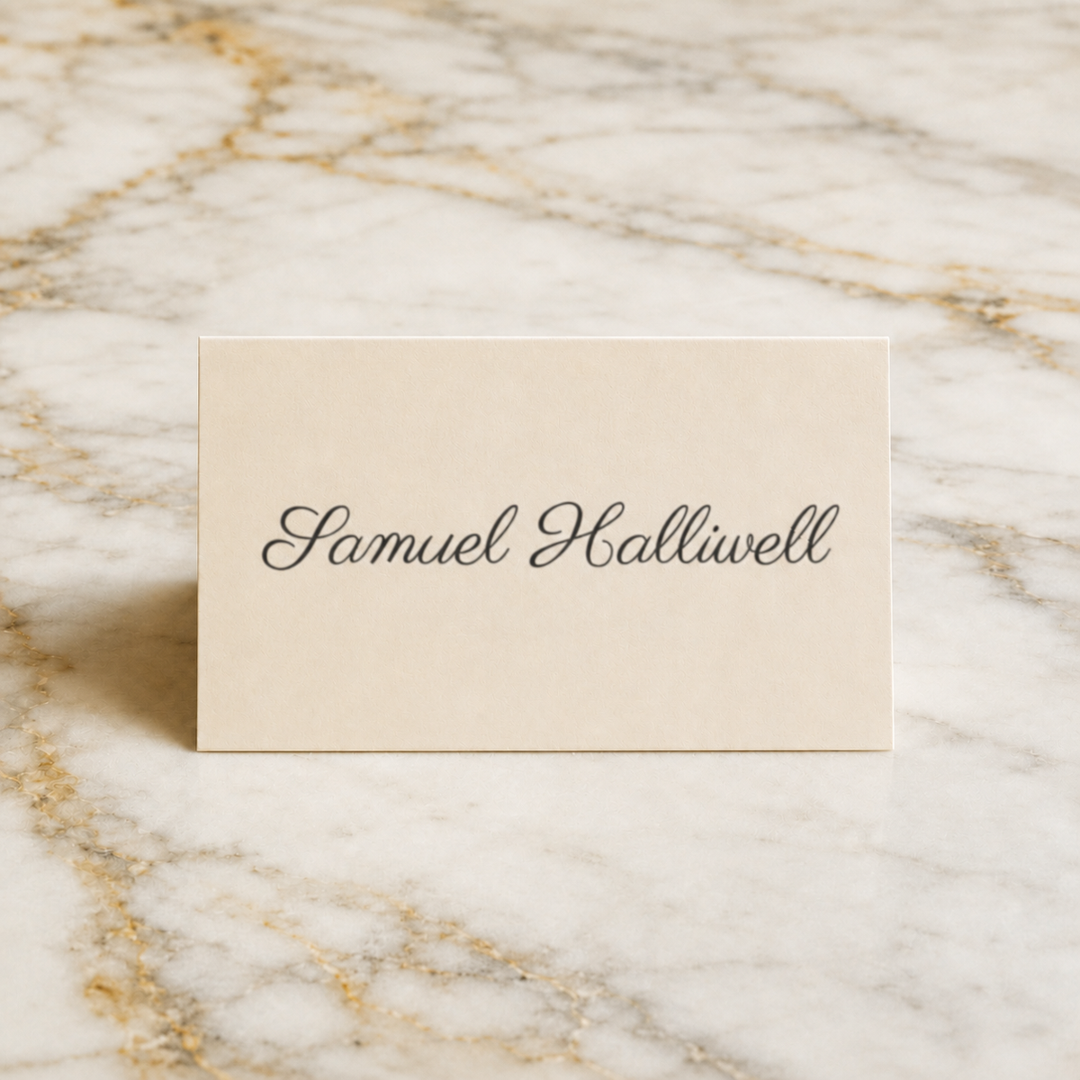 The Etta place card, personalised with a guest name, printed in Australia
