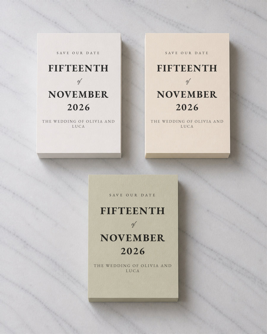 The Barossa save the date, shown in three colourways
