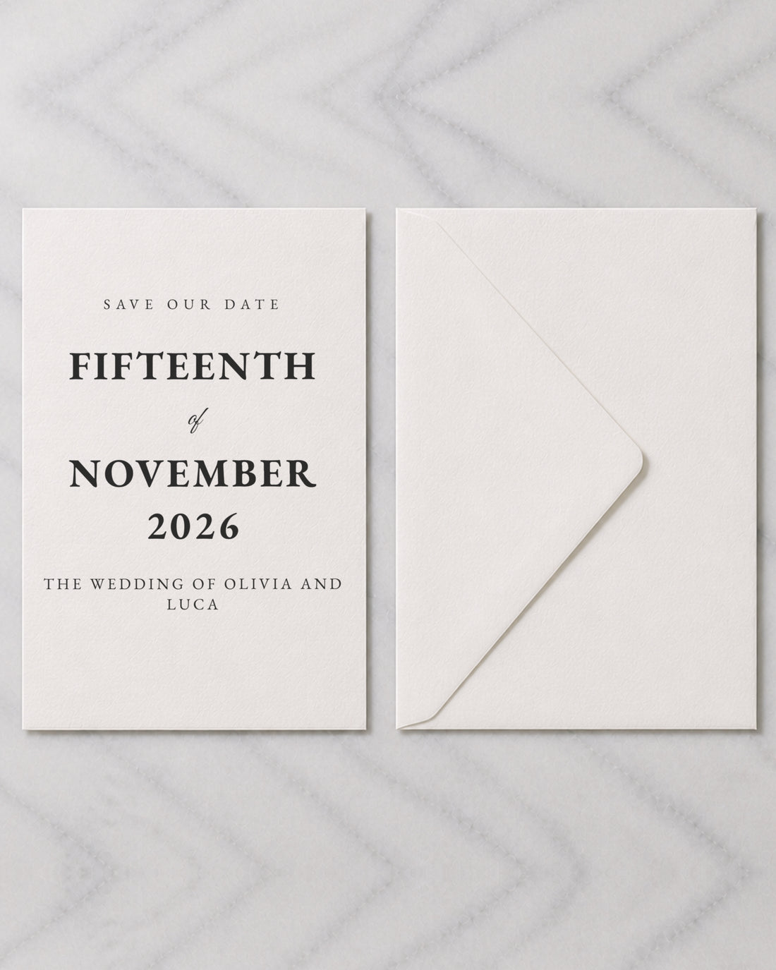 The Barossa save the date, shown with its envelope