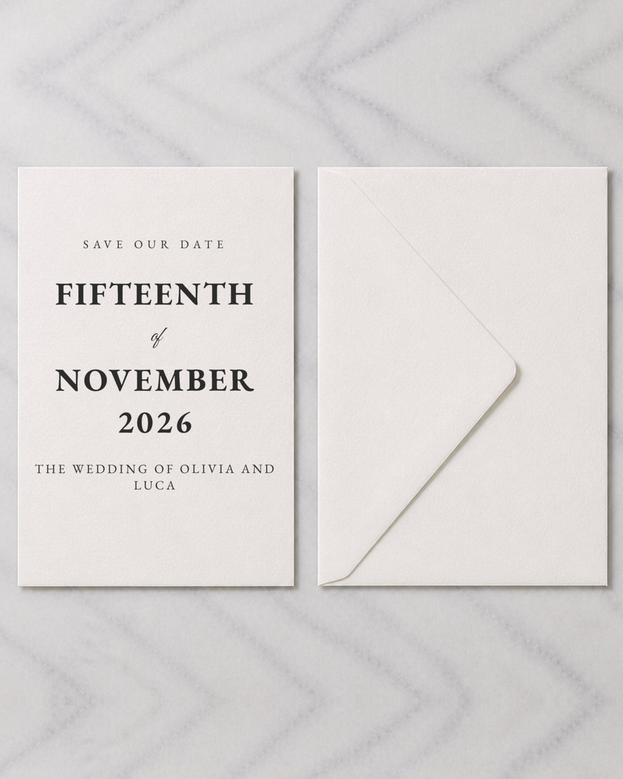 The Barossa save the date, shown with its envelope