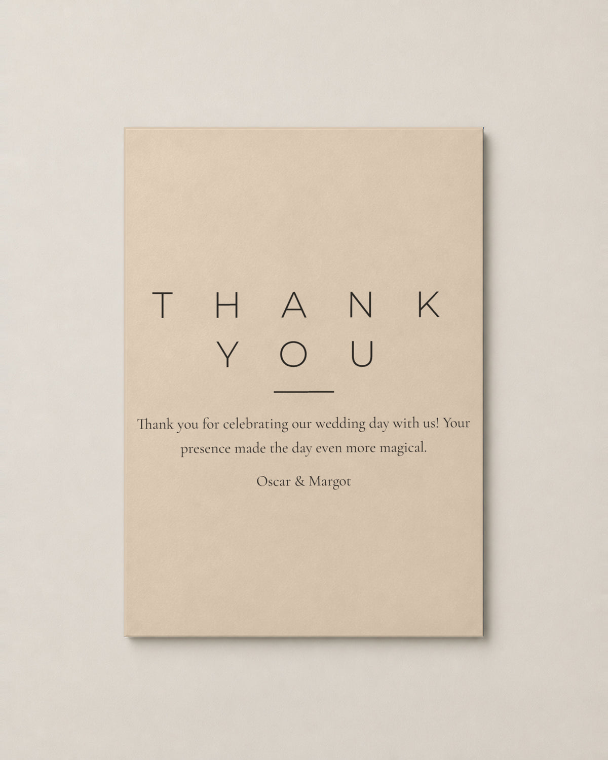 The Hartley thank you card, personalised and printed in Australia