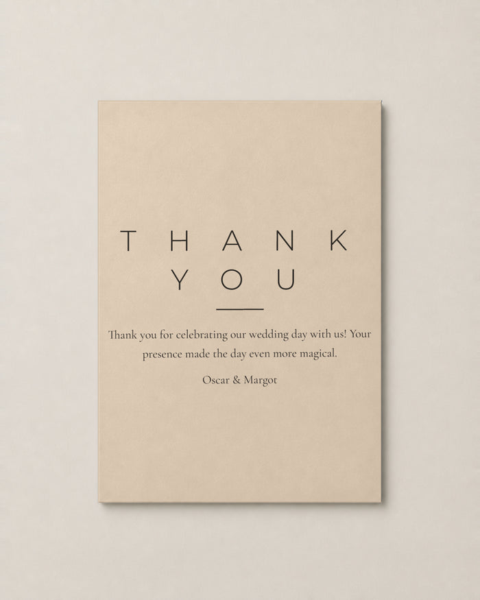 The Hartley thank you card, personalised and printed in Australia