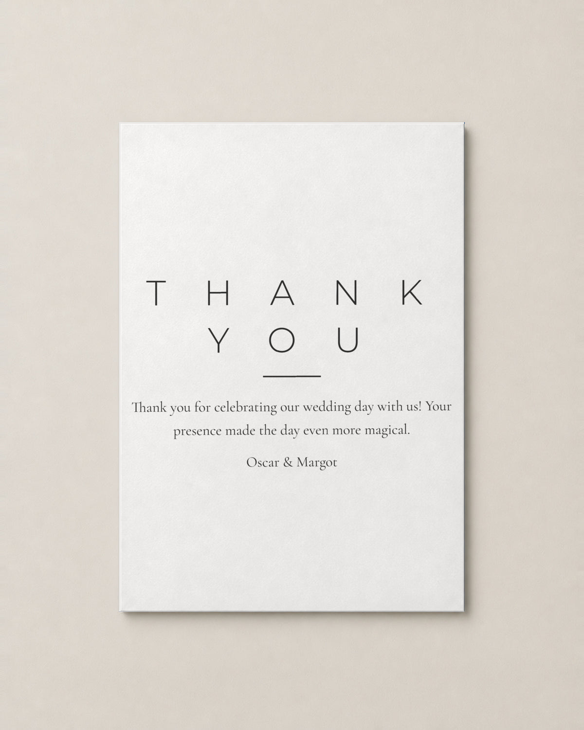 Hartley thank you card on Porcelain paper
