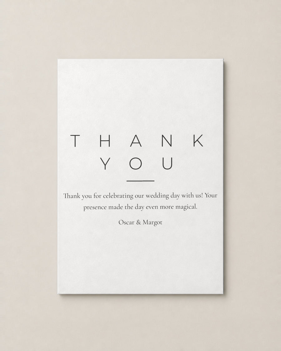 Hartley thank you card on Porcelain paper