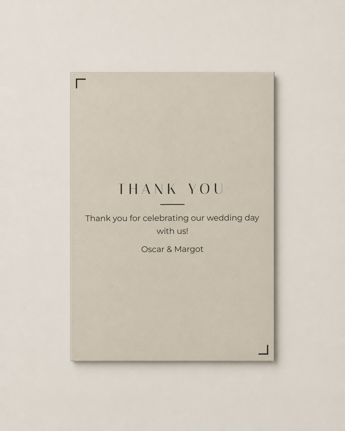 The Astoria thank you card, personalised and printed in Australia