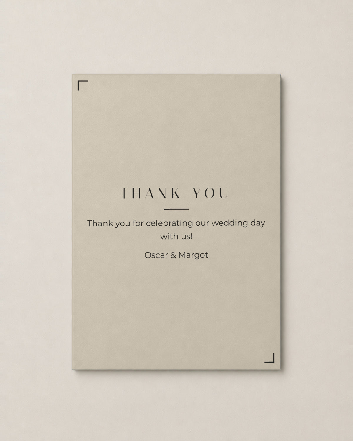 The Astoria thank you card, personalised and printed in Australia