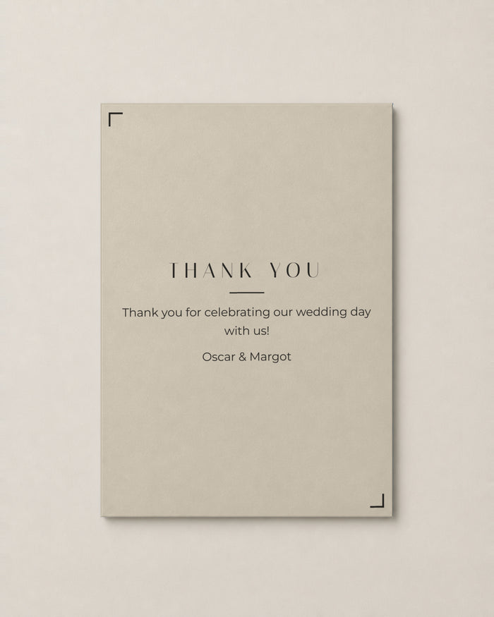 The Astoria thank you card, personalised and printed in Australia