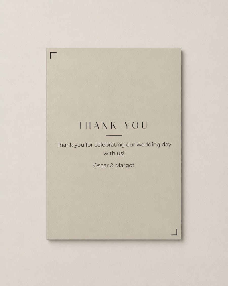 The Astoria thank you card, personalised and printed in Australia