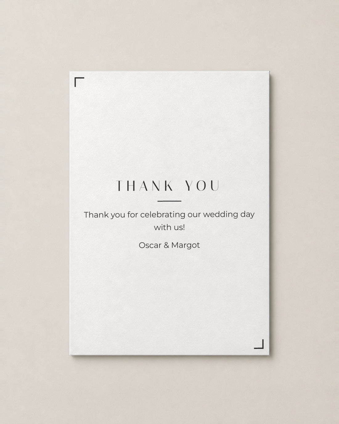 Astoria thank you card on Porcelain paper