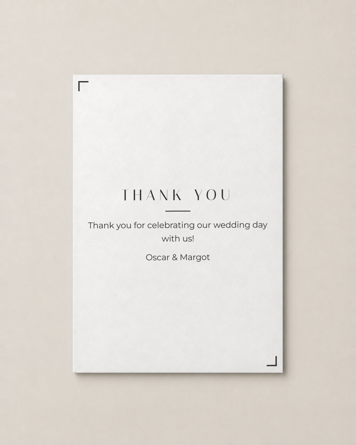 Astoria thank you card on Porcelain paper