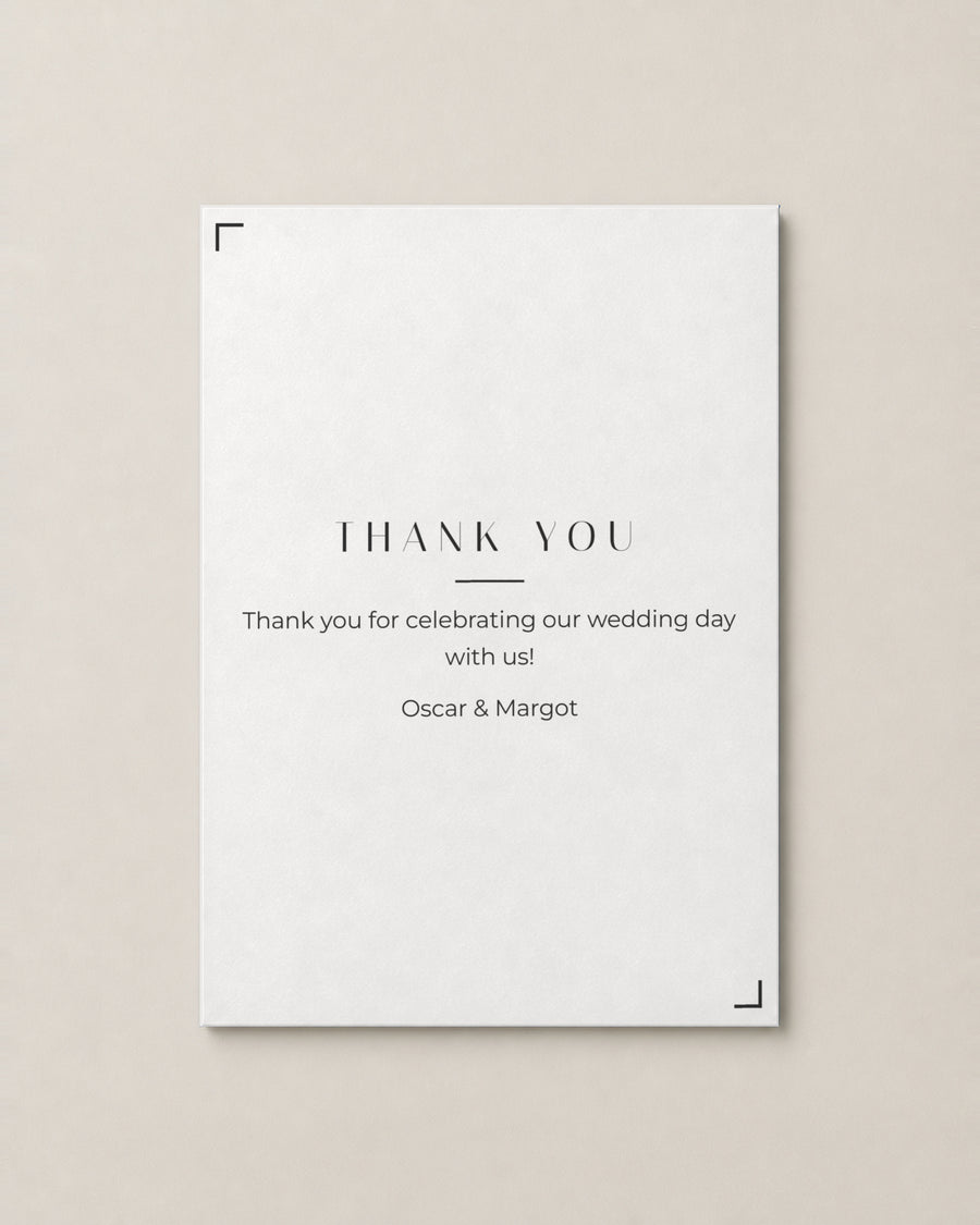 Astoria thank you card on Porcelain paper