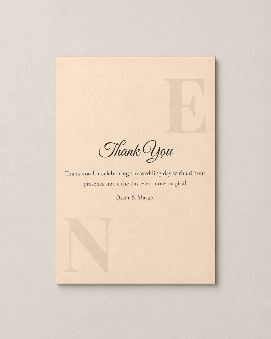 The Rosewood thank you card, personalised and printed in Australia