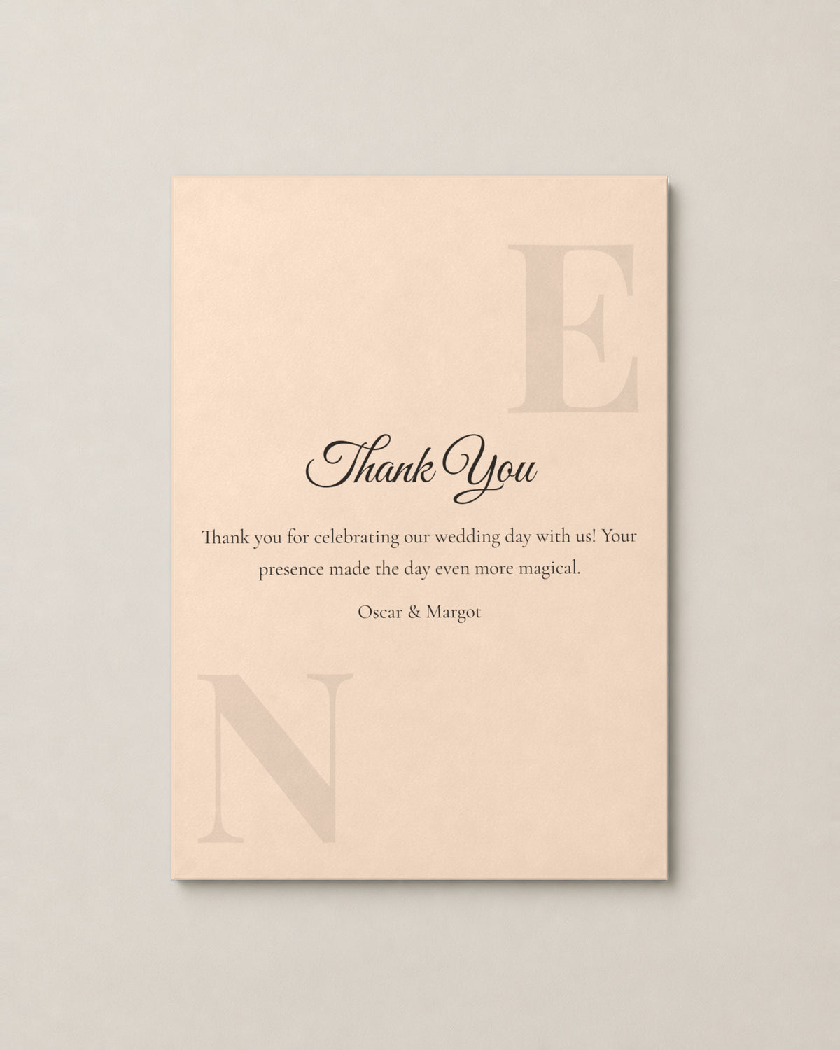 The Rosewood thank you card, personalised and printed in Australia