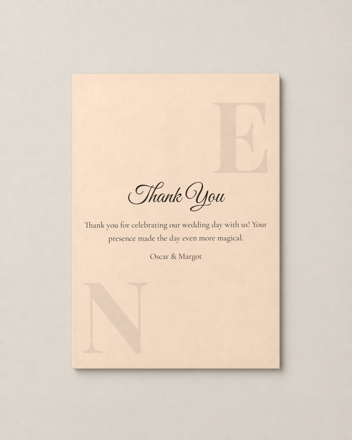 The Rosewood thank you card, personalised and printed in Australia