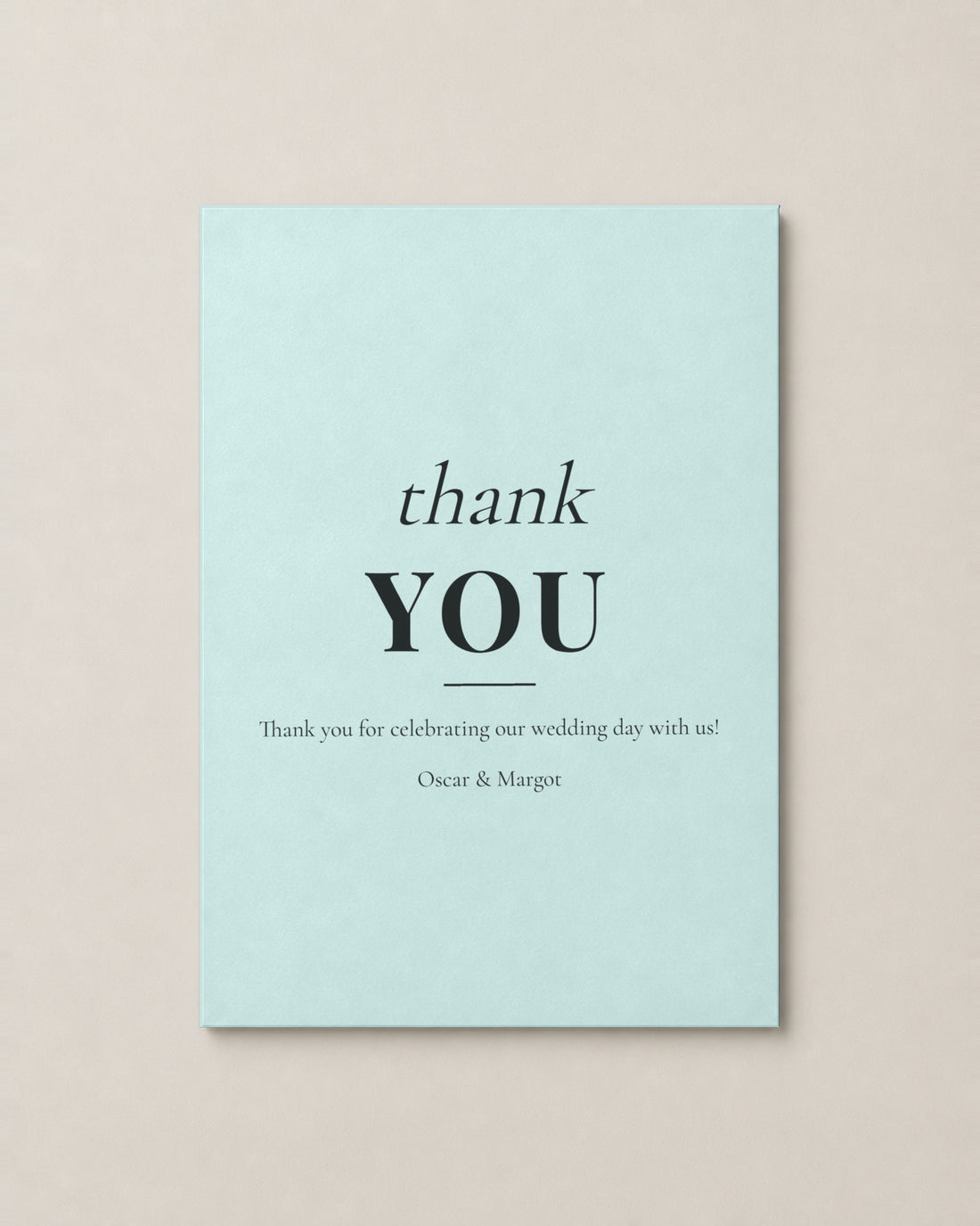 The Barton thank you card, personalised and printed in Australia