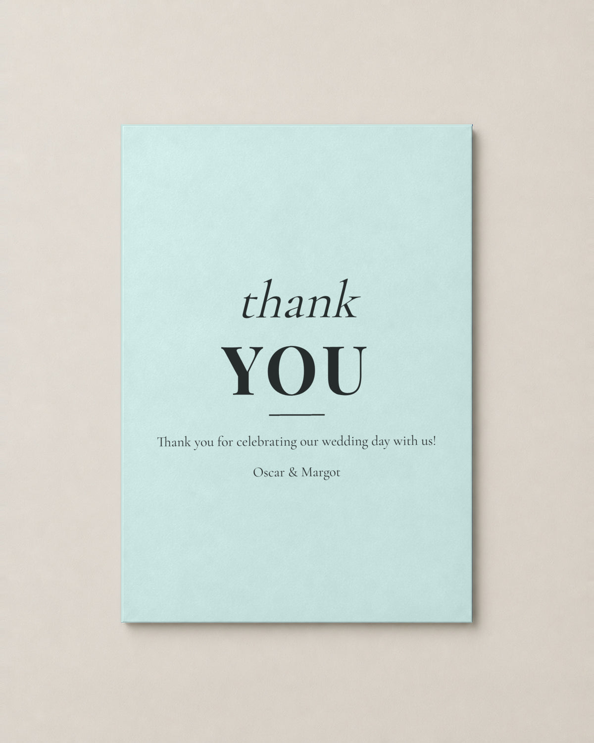 The Barton thank you card, personalised and printed in Australia