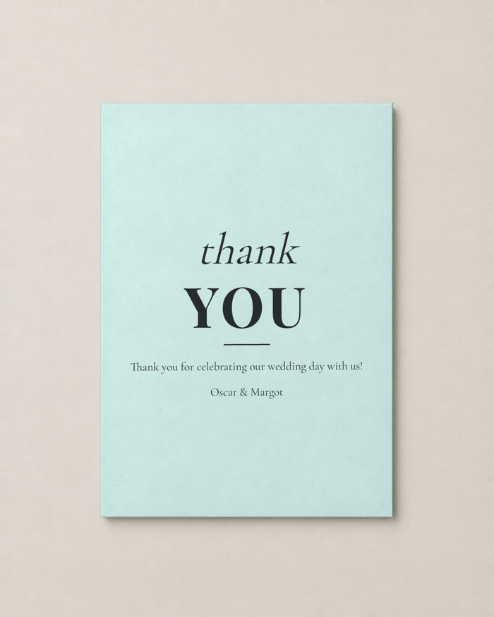 The Barton thank you card, personalised and printed in Australia
