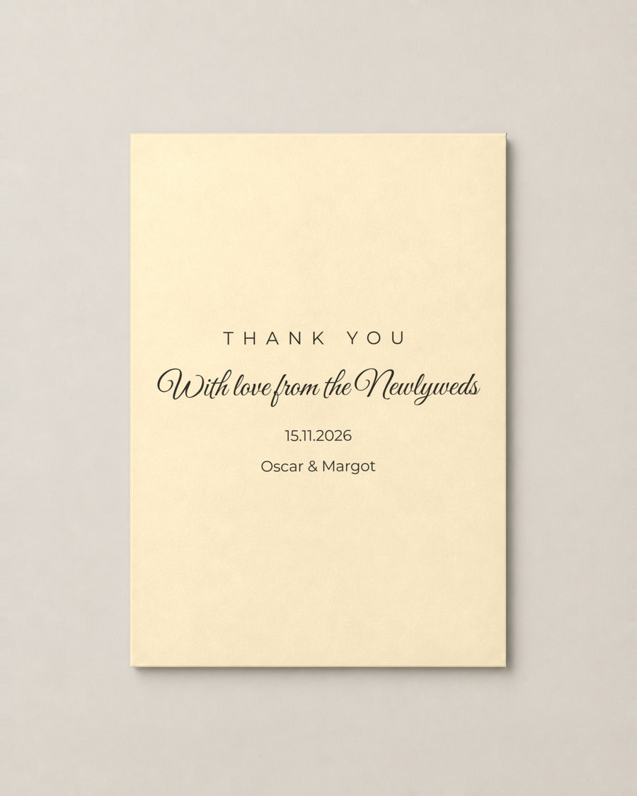 Clover thank you card on Cream paper