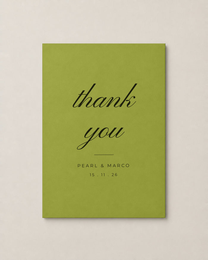 The Meadow thank you card, personalised and printed in Australia