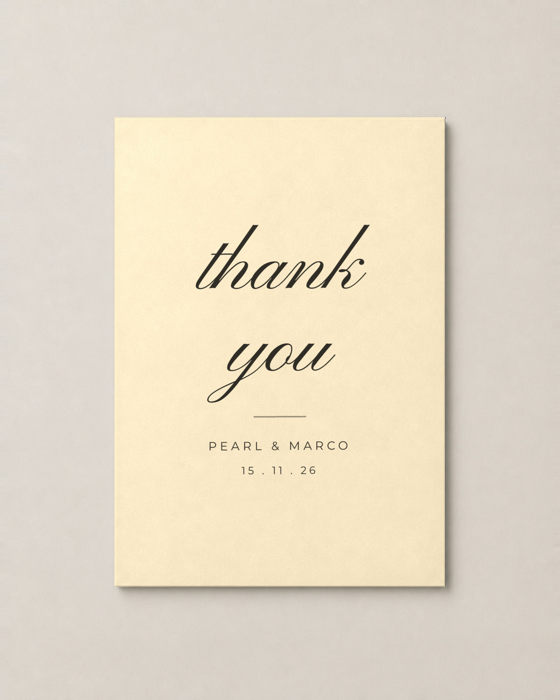 Meadow thank you card on Cream paper