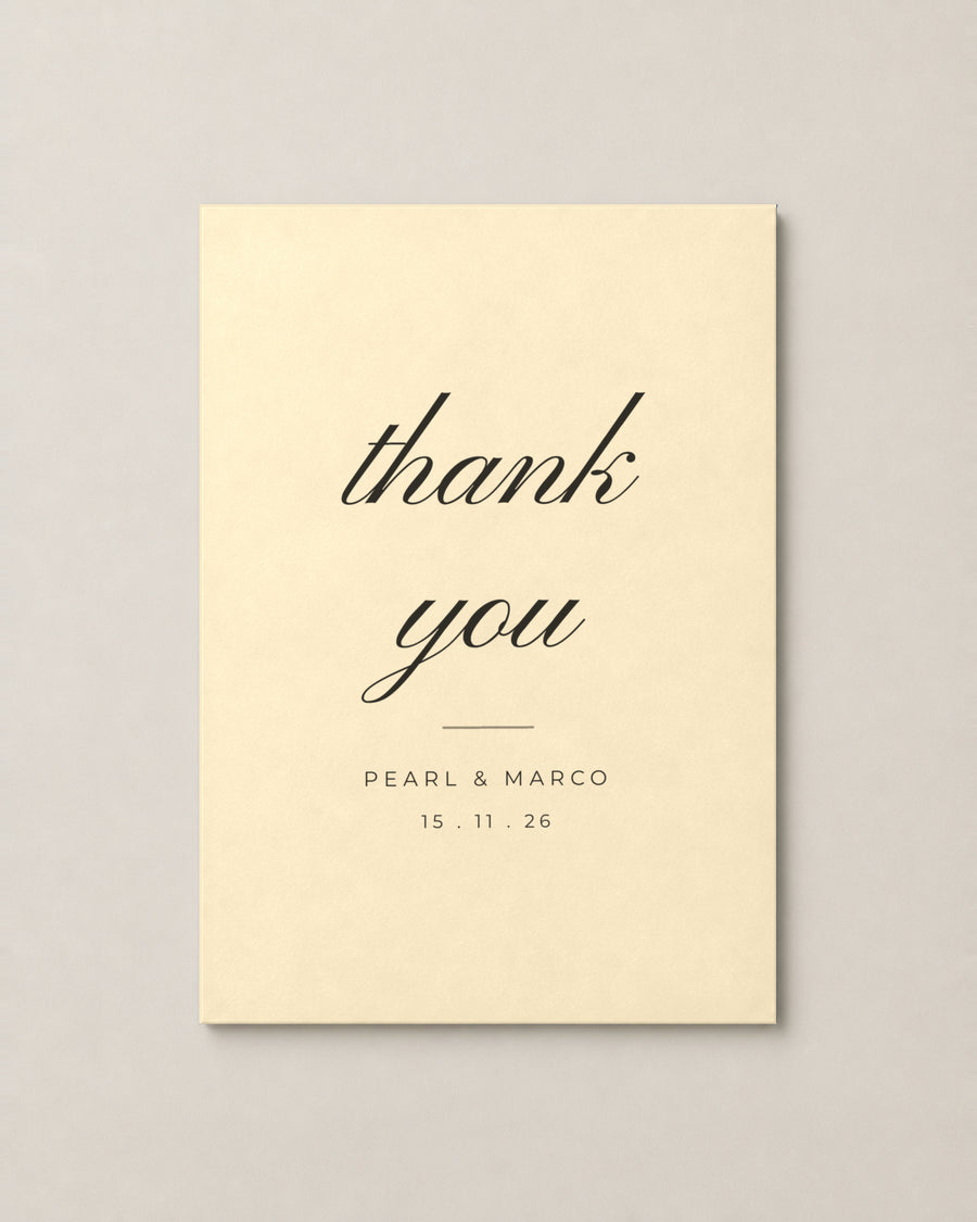 Meadow thank you card on Cream paper