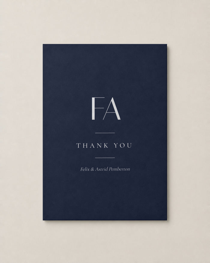 The Marchmont thank you card, personalised and printed in Australia