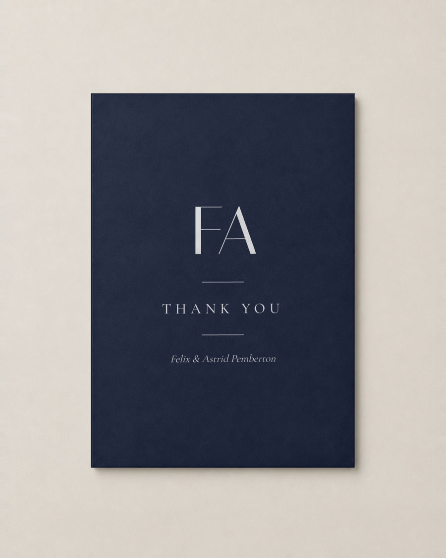 The Marchmont thank you card, personalised and printed in Australia