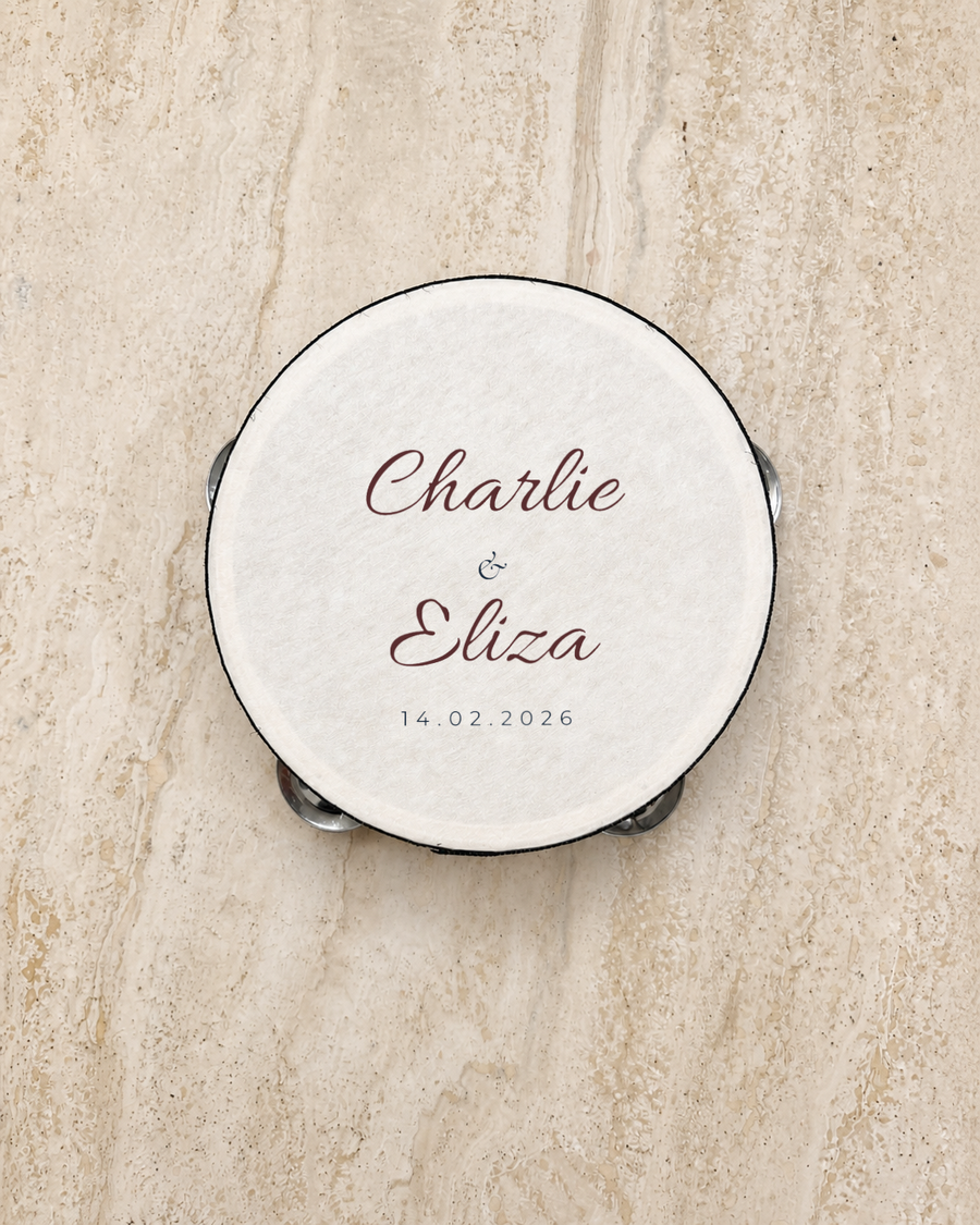 The Clareville tambourine, personalised and printed in Australia