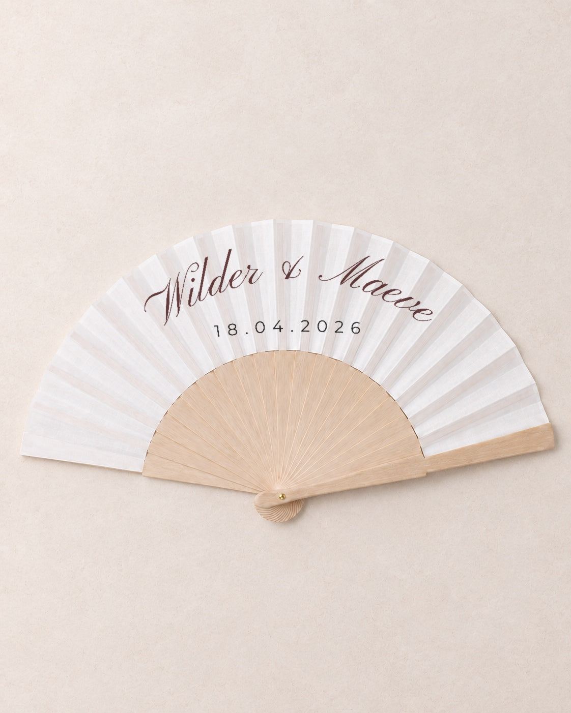 Wilder, hero, solid bamboo fan on light marble