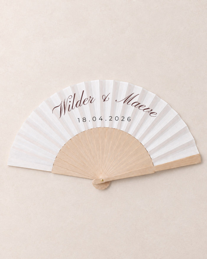Wilder, hero, solid bamboo fan on light marble