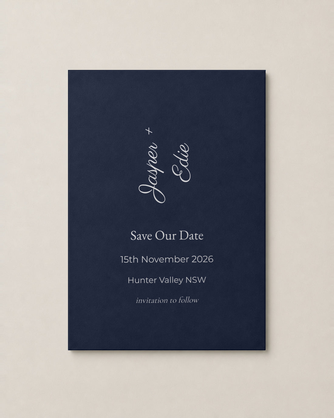 The Bayview save the date, personalised and printed in Australia