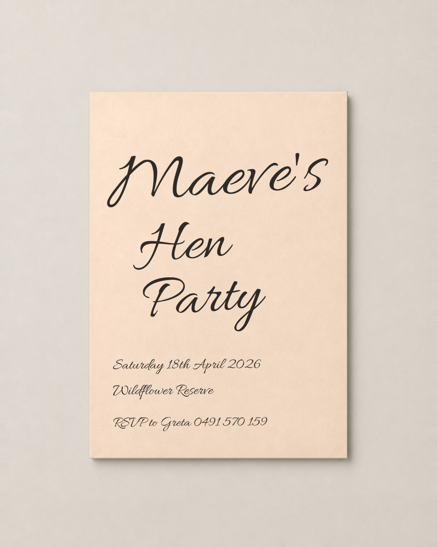 The Beatrix hens invitation, second colour