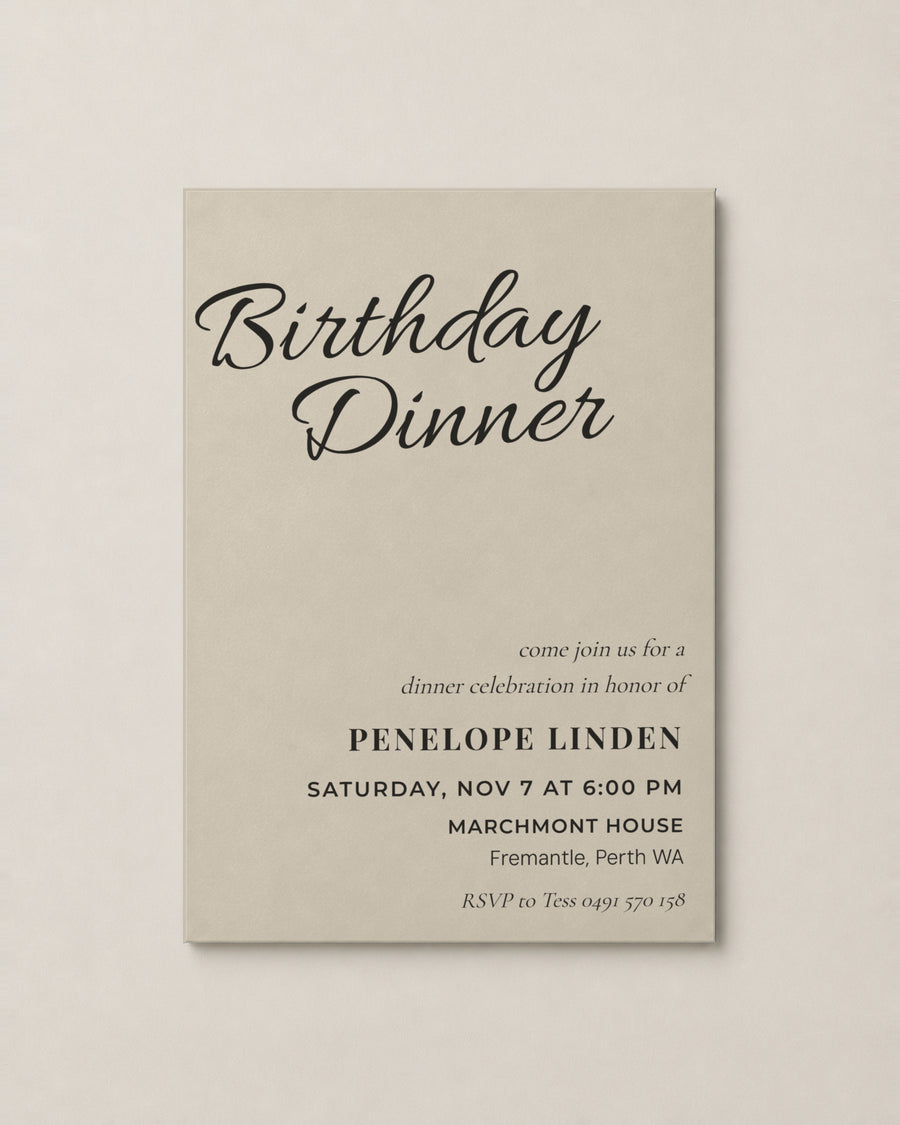 The Bellevue birthday invitation, second colour