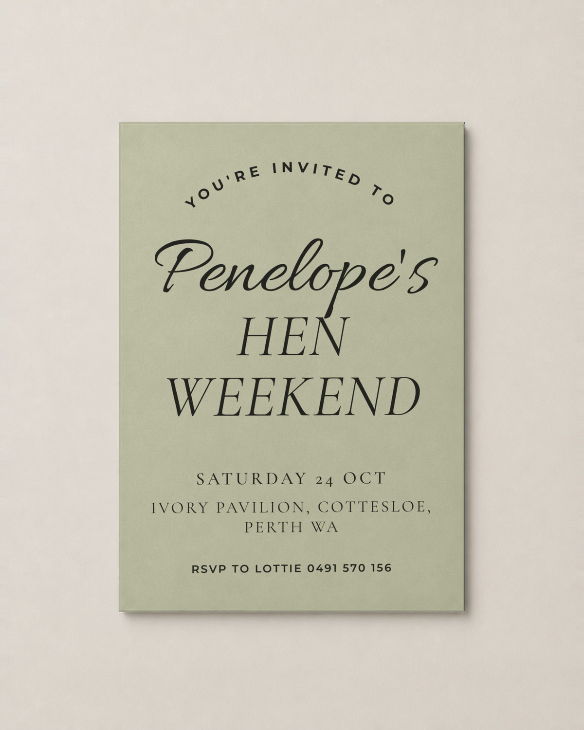 The Bluebird hens invitation, second colour