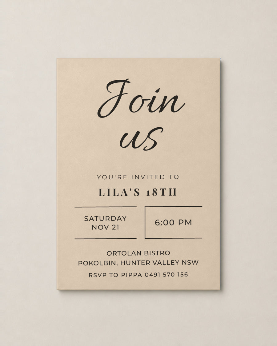 The Bowral birthday invitation, second colour