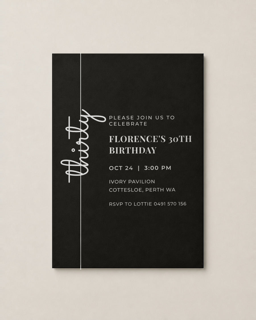 The Cedar birthday invitation, second colour