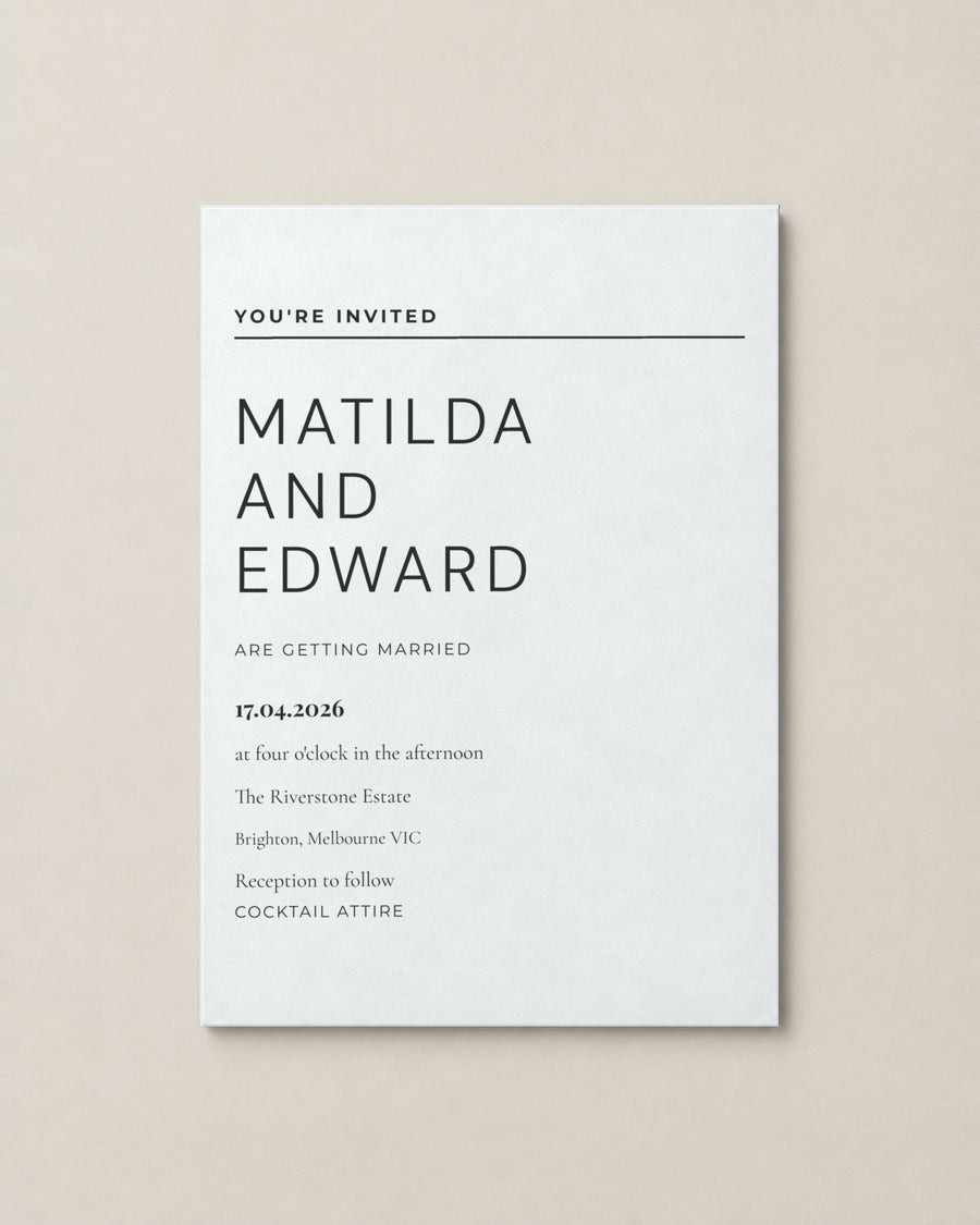 The Gazette wedding invitation, second colour