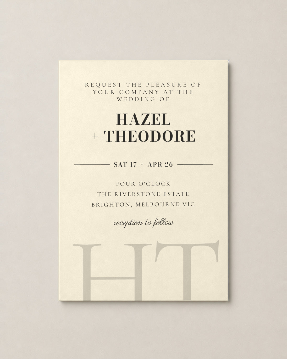 The Granite wedding invitation, second colour