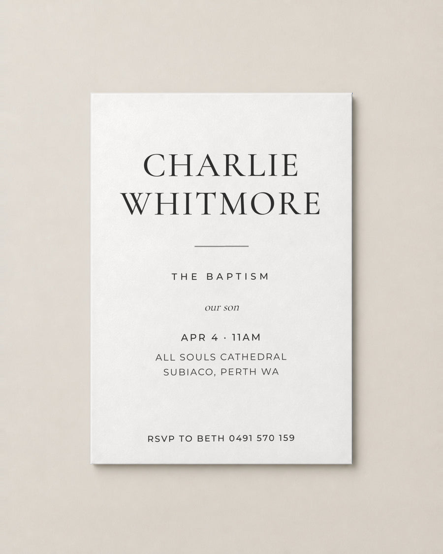 The Halliwell christening invitation, second colour