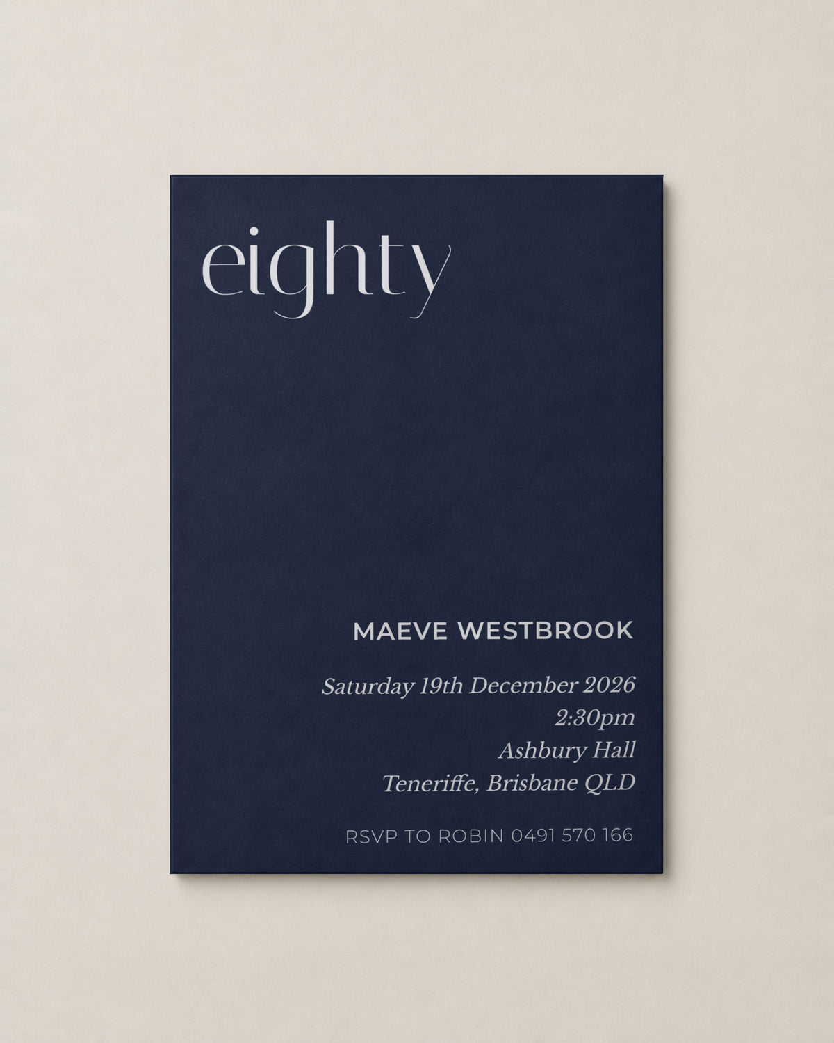 The Inlet birthday invitation, personalised and printed in Australia