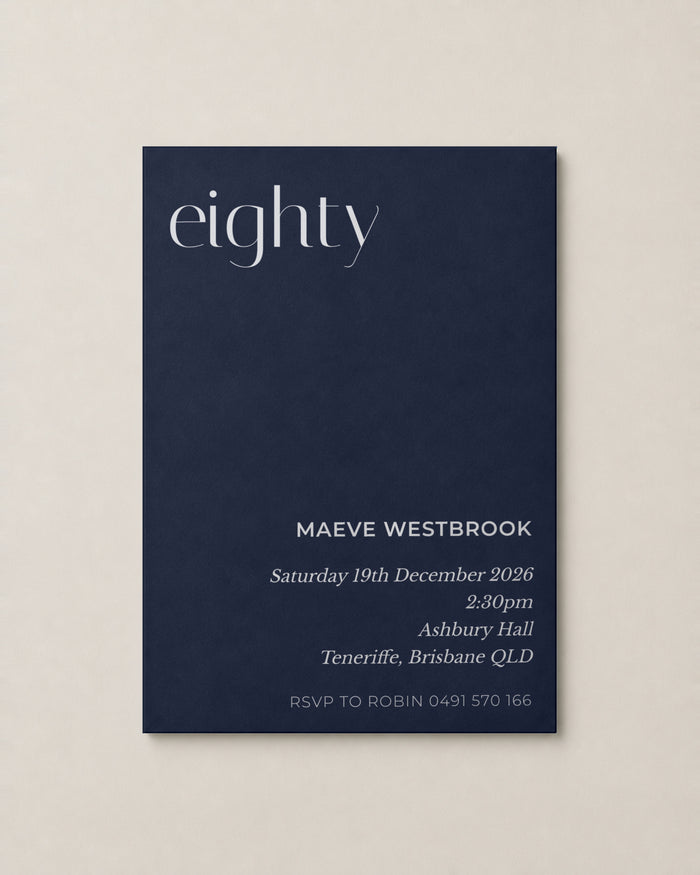 The Inlet birthday invitation, personalised and printed in Australia
