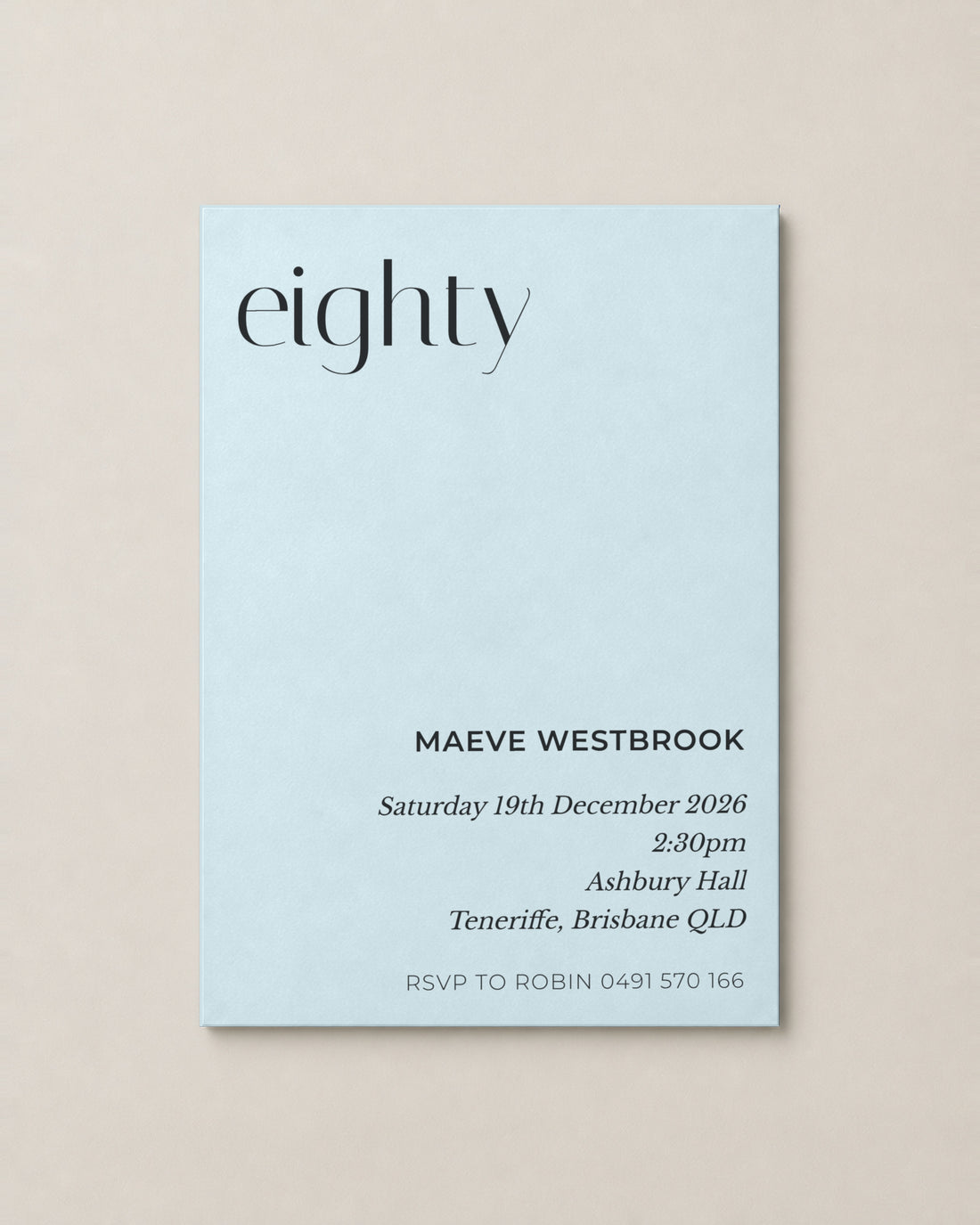 The Inlet birthday invitation, second colour