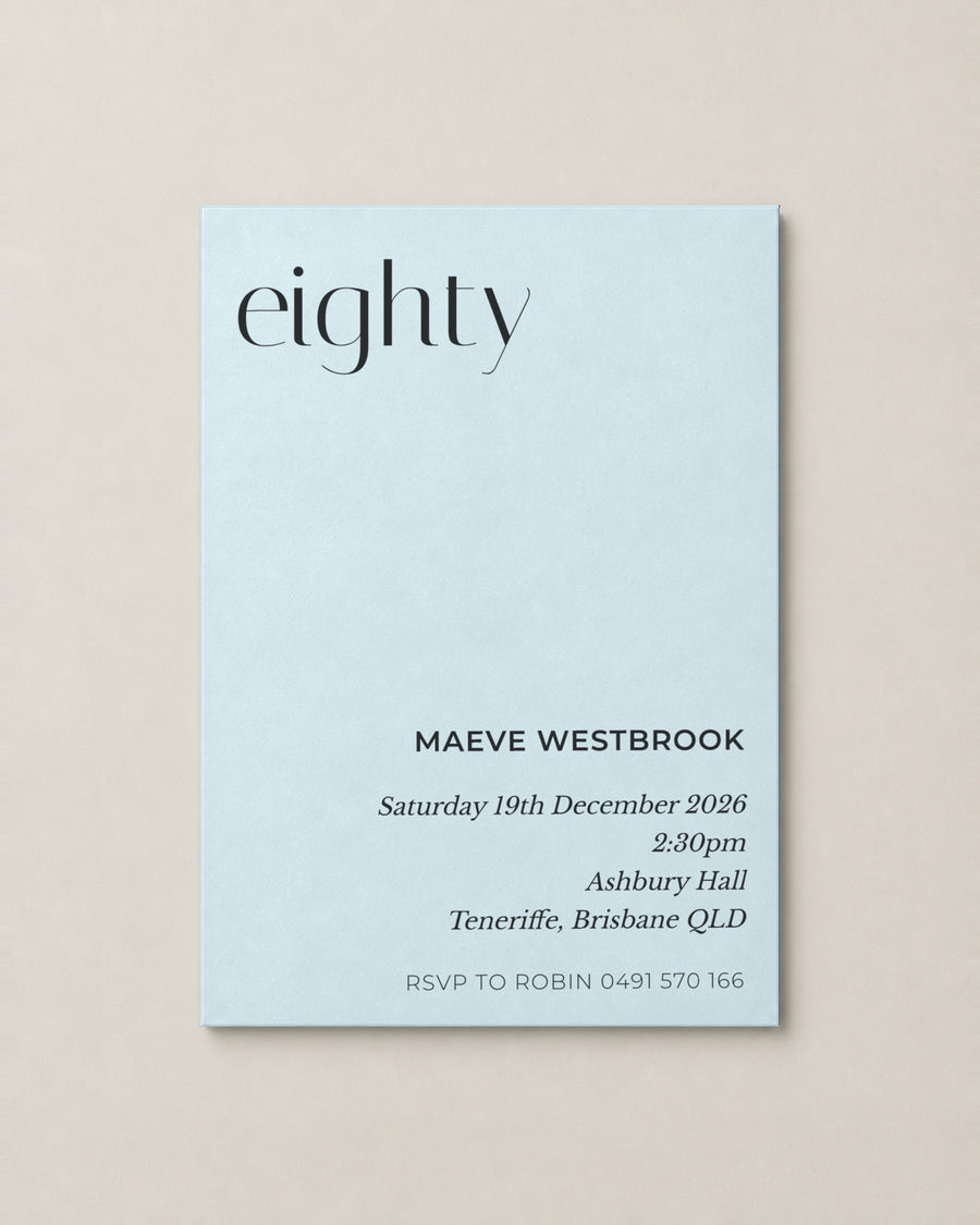 The Inlet birthday invitation, second colour