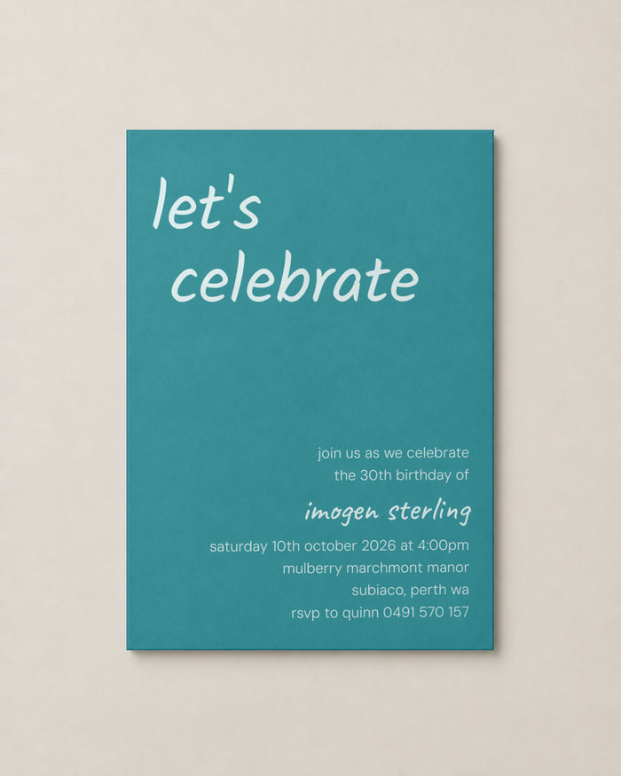 The Kiama birthday invitation, personalised and printed in Australia