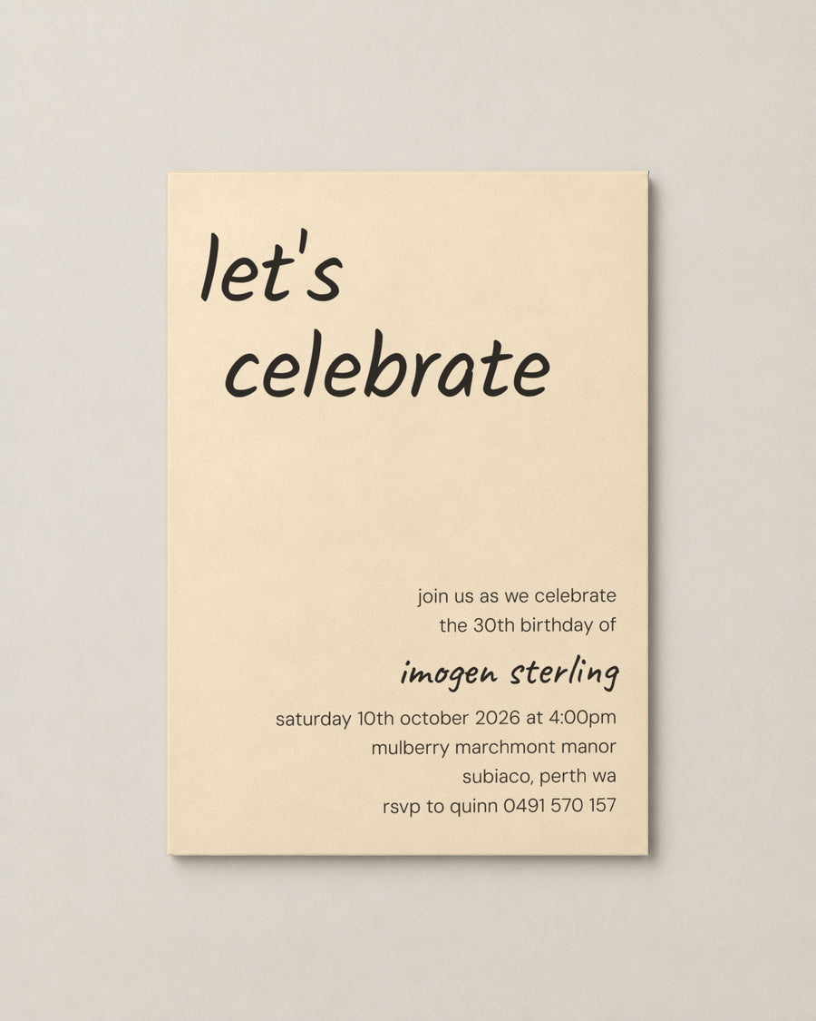 The Kiama birthday invitation, second colour