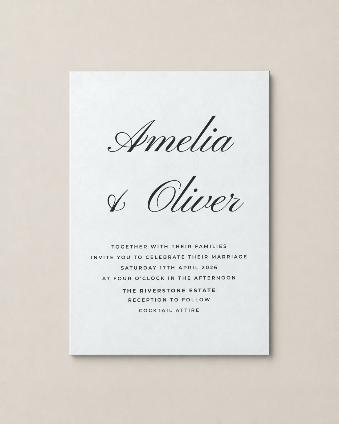 The Killara wedding invitation, second colour