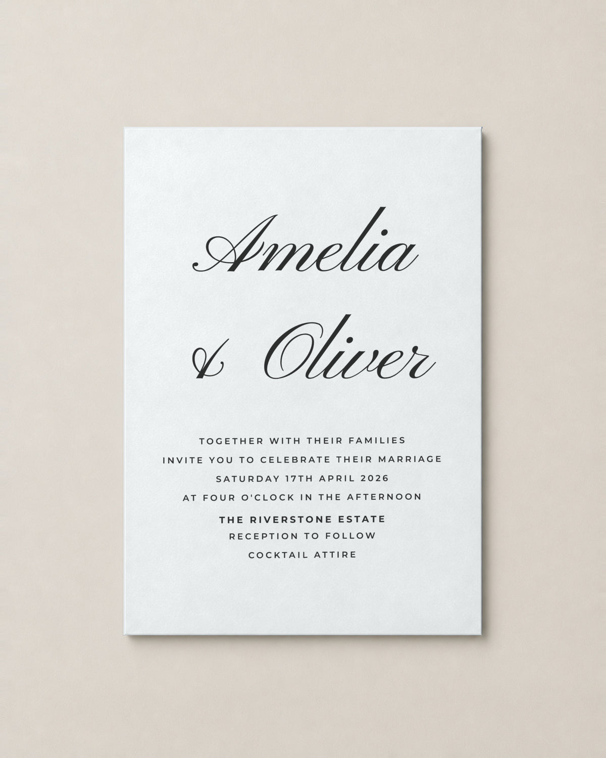 The Killara wedding invitation, second colour