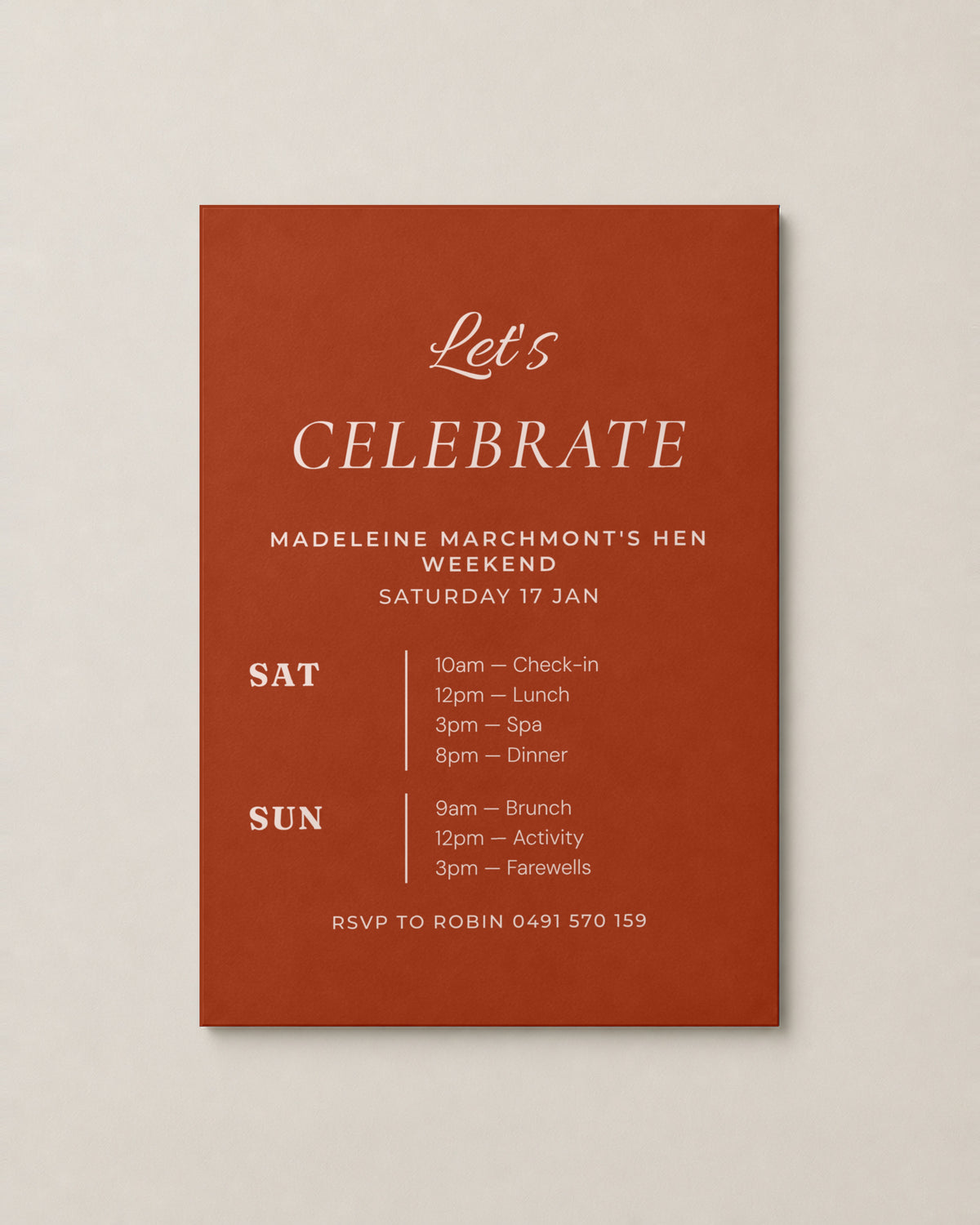 The Ledger hens invitation, second colour
